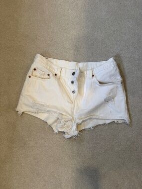 Levi's White Denim Cutoff Shorts
